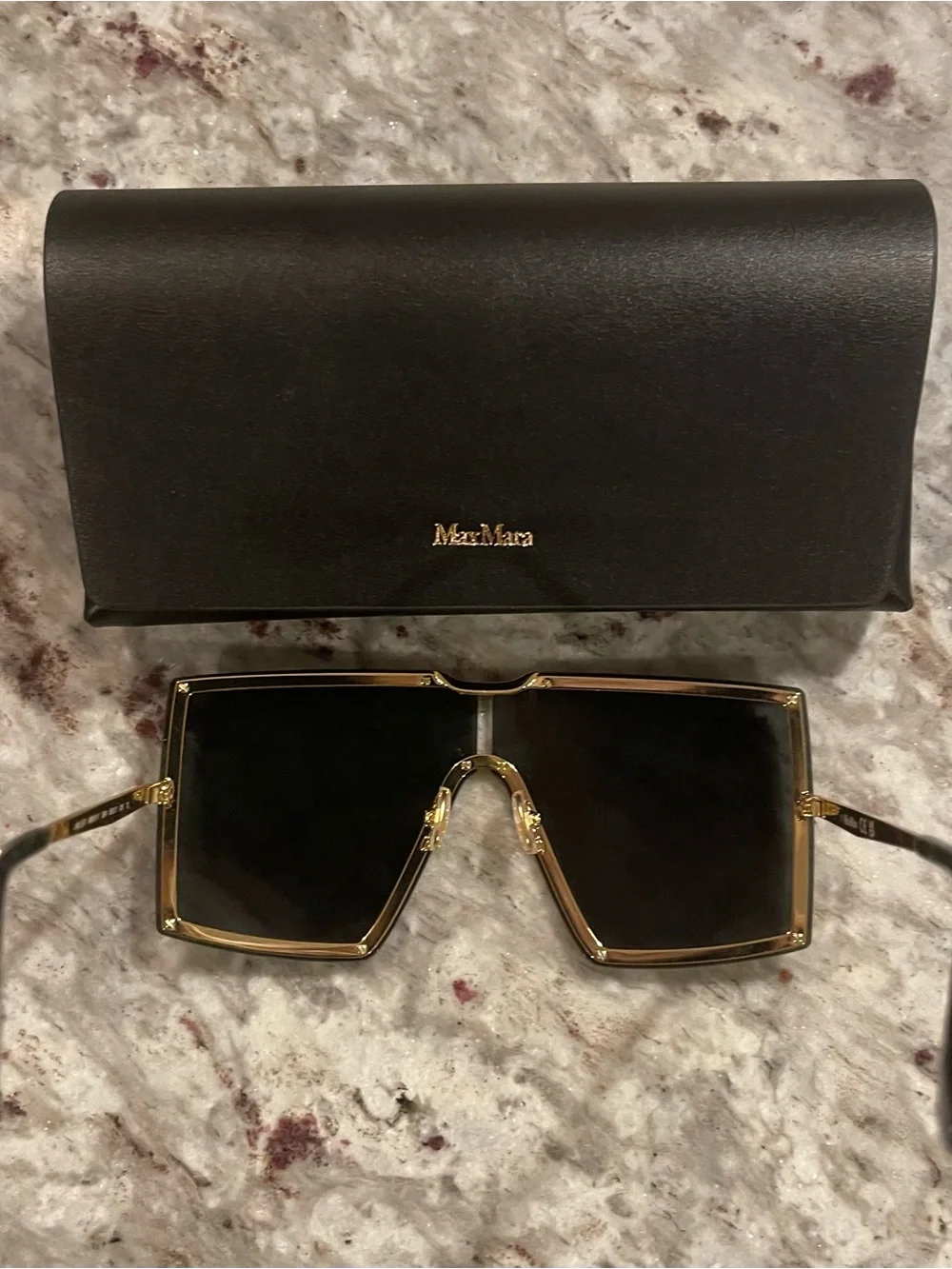 MAX MARA MM0117 SUNGLASSES IN GOLD DARK GREEN